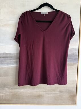Laila Jayde Maroon Top Modal LP V Neck